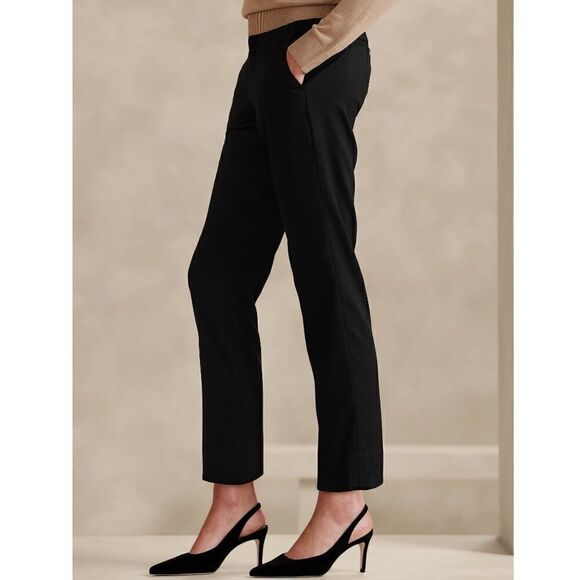 NWT Banana Republic Womens Avery Straight Leg Black Pants (Tall) - Picture 1 of 6